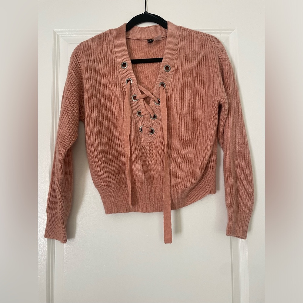 H&M Divided Pink Rose Sweater Top - Size XS